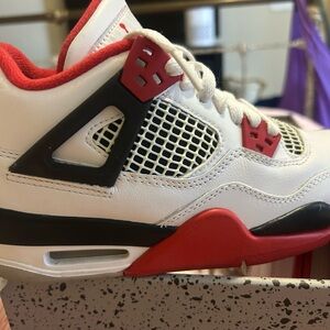 Jordan Kids White and Red Sneakers